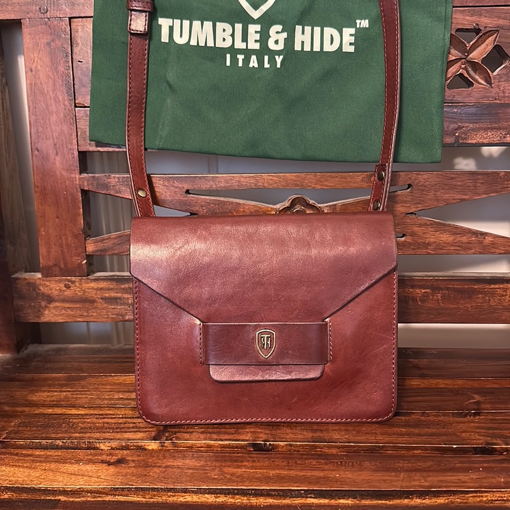 Brown crossbody- Italy-Tumble & Hide